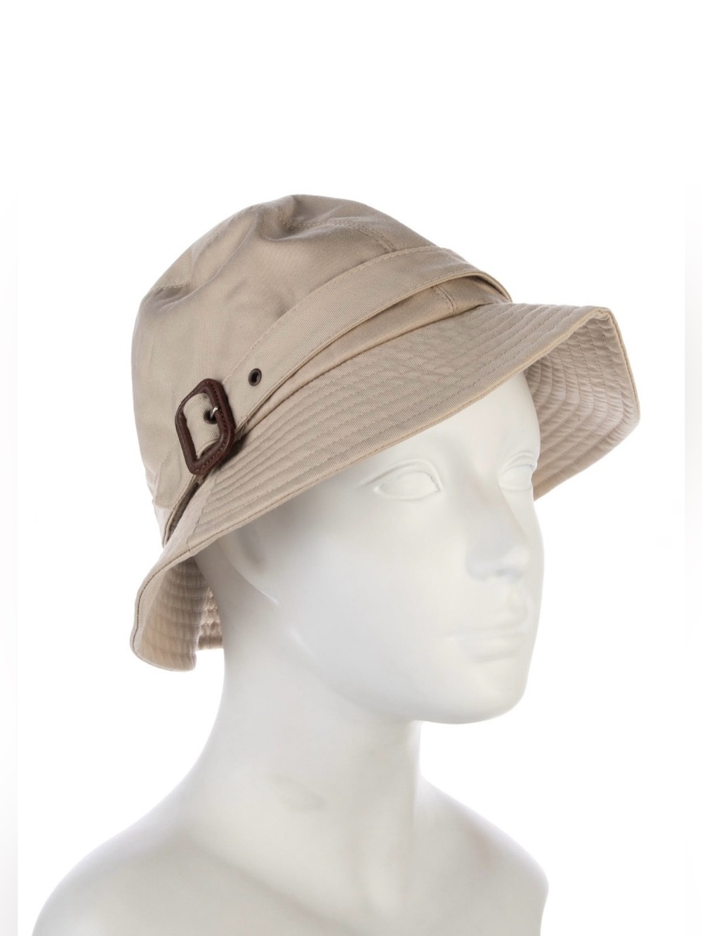 Burberry Canvas Bucket Hat Neutral Stone Taupe Cotton Medium